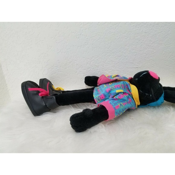 Dakin Sue Sona 1992 Black Rappit Rabbit Plush toy w/ Shirt Cap and Shoes 17" - Picture 7 of 9